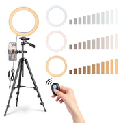 TheLAShop 10in Ring Light with Tripod Stand Kit for Video Photo Image