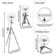 TheLAShop 12in Dimmable Ring Light & Tripod Stand & Camera Phone Mount Image