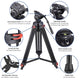 TheLAShop Pro Camera Tripod Kit Video Tripod 71" 3-Stage w/ Fluid Head Image