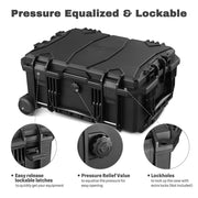 TheLAShop Waterproof Rolling DSLR Camera Case Backpack with Foam Image