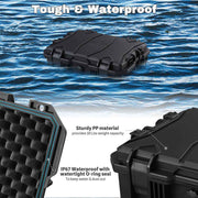 TheLAShop Waterproof Rolling DSLR Camera Case Backpack with Foam Image