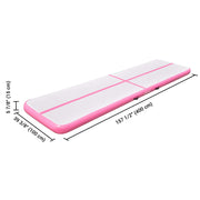 TheLAShop 13 ft Air Gymnastics Mat Track with Pump 6" Thick, Pink Image