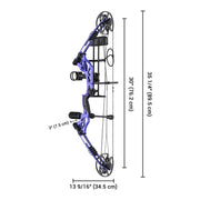 TheLAShop Archery Right Hand Compound Bow Set w/ 12 Carbon Arrows Image