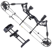 TheLAShop Archery Right Hand Compound Bow Set w/ 12 Carbon Arrows Image