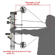 TheLAShop Archery Right Hand Compound Bow Set w/ 12 Carbon Arrows Image