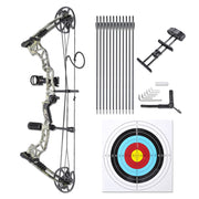 TheLAShop Archery Compound Bow Set w/ 12 Carbon Arrows Image