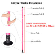 TheLAShop Portable Dancing Pole 50mm Fitness Pole Dance Kit Pink Image