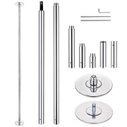 TheLAShop 10 ft Spinning Strip Pole Kit Removable 45mm Silver Image