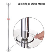 TheLAShop 10 ft Spinning Strip Pole Kit Removable 45mm Silver Image