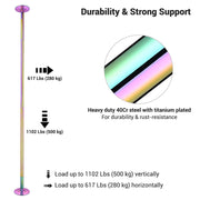 TheLAShop 10 ft Spinning Strip Pole Kit Removable 45mm Mermaid Multi-color Image