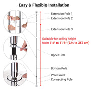 TheLAShop 11.5 ft Pole Spinning Dance Pole for Home Removable 45mm Image