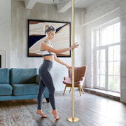 TheLAShop 9ft Brass Pole Spinning & Static Dancing Pole Golden Image