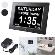 TheLAShop 8" Large Digital LED Day Clock Time Calendar 6-Alarm Color Opt Image