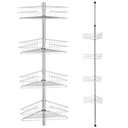 TheLAShop Tub Shower Corner Caddy Shelf Tension Pole w/ Baskets Color Opt, Chrome Image