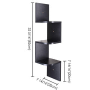 TheLAShop Home 3-Layer Hanging Corner Shelf Wall Mounted Color Option, Black Image