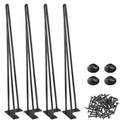 TheLAShop 28" Hairpin Legs Set of 4, 3-Rod Steel, Black Image