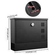 TheLAShop Large Wall Mount Mailbox with Lock Security Letterbox Steel Image