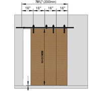 TheLAShop 6.6ft Bypass Sliding Double Barn Door Hardware Single Track Set Image