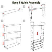 TheLAShop 5-Tier Shoe Rack Metal Shelf Storage Organizer 25-Pair Image