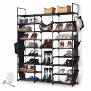 TheLAShop 9-Tier Shoe Rack Black Tall Metal Shoe Storage 42 Pairs Image