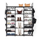 TheLAShop 9-Tier Shoe Rack Black Tall Metal Shoe Storage 42 Pairs Image