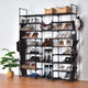 TheLAShop 9-Tier Shoe Rack Black Tall Metal Shoe Storage 42 Pairs Image