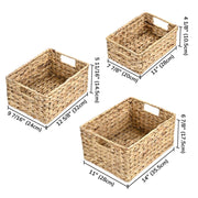 TheLAShop Wicker Baskets Water Hyacinth Bin with Handles 3ct/Pack Image