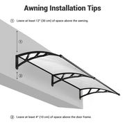 TheLAShop 6.5ft Awning Canopy Window Door Polycarbonate Image