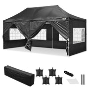 TheLAShop 10'x20' Pop Up Canopy Tent with Windows Instant Shelter, Black Image