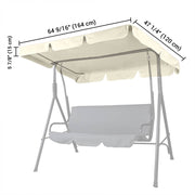 TheLAShop Outdoor Patio Swing Canopy Replacement 65x47in, Ivory Image