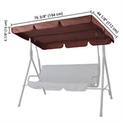 TheLAShop Outdoor Patio Swing Canopy Replacement 76x44in, Red Image