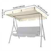 TheLAShop Outdoor Patio Swing Canopy Replacement 76x44in, Ivory Image