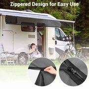 TheLAShop RV Awning Shade Screen with Zipper 19'Wx6'H Trailer Mosquito Net Image