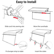 TheLAShop RV Awning Shade Screen with Zipper 10'Wx8'H Trailer Mosquito Net Image