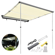 TheLAShop Car Awning with Light 8' 1" x 7' 1" SUV Side Awning, Beige Image