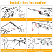 TheLAShop Car Awning with Light 8' 1" x 7' 1" SUV Side Awning Image