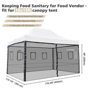 TheLAShop Netting for Pop Up Canopy 10x15 Food Service Vendor Side Screen Image