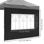 TheLAShop Canopy Sidewall Tent Walls with Window 1080D 10x7ft(1pc./pack) Image