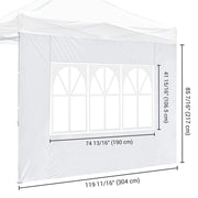 TheLAShop Canopy Sidewall Tent Walls with Window 1080D 10x7ft(1pc./pack), White Image