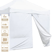 TheLAShop Canopy Sidewall Tent Walls with Zipper 10x7ft CPAI-84, White Image