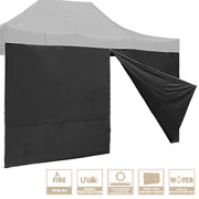 TheLAShop Canopy Sidewall Tent Walls with Zipper 15x7ft CPAI-84, Black Image