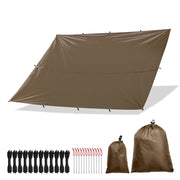 TheLAShop 10x15ft Waterproof Camping Tarp Large Rainfly UV50+ PU3,000mm, Brown Image