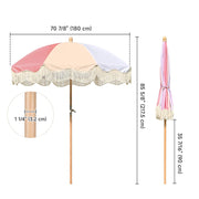 TheLAShop 6 ft 8-Rib Wood Porch Umbrella Tilt Palm Springs 5-10yr Image