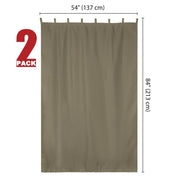 TheLAShop Tab Top Outdoor Patio Curtain, 54"W x 84"L 2ct/Pack Image