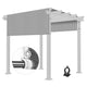 TheLAShop 10x8 ft Pergola Shade Cover with Weighted Rod Grommets, Gray White Image