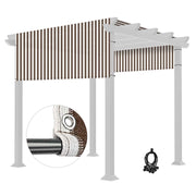 TheLAShop 10x8 ft Pergola Shade Cover with Weighted Rod Grommets, Brown White Image