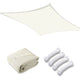 TheLAShop 16'x12' Rectangle Outdoor Sun Shade Sail Canopy, Off White Image