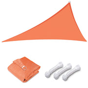 TheLAShop 5' Triangle Sun Shade Sail Patio Deck Outdoor Wind Tarp, Orange Image