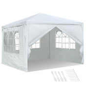 TheLAShop 10 x 10 Canopy Wedding Party Tent 4 Sidewalls Screen, White Image