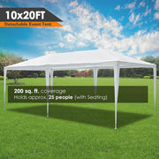 TheLAShop 10 x 20 6 Sidewalls Wedding Party Tent with Screen Image